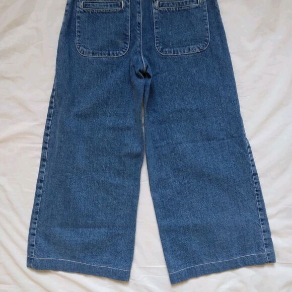 WE THE FREE Colette Crop High-Rise Wide-Leg Button-Fly Jeans Denim Womens 25 - Picture 10 of 11